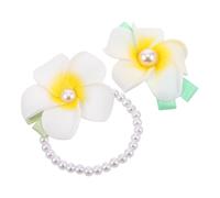 Beaupretty 2piezas Conjunto De Accesorios Cabello Flores De Plumeria Pinzas Francesas Para Mujer Para Bodas y Fiestas La Playa