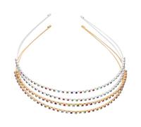 Beaupretty 2piezas Diadema De Estilo Coreano Gemas De Imitación Doble Capa Accesorios Cabello De Mujer Para Bodas y Fiestas