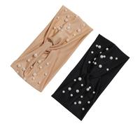 Beaupretty 2piezas Diadema De Perlas Para Yoga Tocado De Moda Forma De Cruz Elegantes y Delicadas Envoltura Cabello