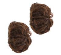 Beaupretty 2piezas Diadema Para Peluca De Mujer Extensión De Moño Postizo Moños Falsos Naturales Para Cabello Ondulado Accesorio De Para Fiesta
