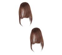 Beaupretty 2piezas Flequillo De Pelo Falso Natural y Para Mujeres Extensiones De Cabello Diseño Ventilado Para Cosplay y Color Marrón