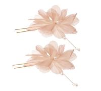 Beaupretty 2piezas Horquilla Cuentas de Flores Pelo Elegante Accesorio de Novia Horquillas Asiáticas Borlas para Bodas y Eventos Especiales