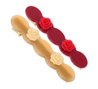 Beaupretty 2piezas Horquilla de Acetato Diseño de Rosas Pinzas para Cabello Grueso Pinzas Bohemias Accesorios Cabello Rosas para Flequillo Lateral para Bodas y Uso Diario