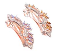 Beaupretty 2piezas Horquilla De De Cristal Pinzas Cabello Mariposas Pinzas Brillantes Cabello Accesorios Para Mujeres Bodas Fiestas Uso Diario