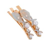 Beaupretty 2piezas Horquilla De Estrella De Mar Adorno Pelo De Estrella Pasador Lateral Playa Para Mujeres y Niñas Accesorio Pelo