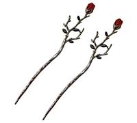 Beaupretty 2piezas Horquilla De Flor De Metal Estilo Retro De Palitos Cabello Forma De Horquillas Palitos Para Moños Para Uso Fiesta o Evento