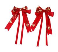 Beaupretty 2piezas Horquilla De Lazo Estilo Chino Accesorios Cabello Adornos Lazo Cabello Para Fiesta o Diario Uso De Color Rojo