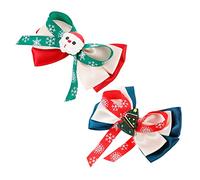 Beaupretty 2piezas Horquilla de Lazo Navideña para Niñas Accesorios de Pelo de Lazo para Fiestas de Navidad