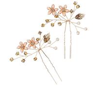 Beaupretty 2piezas Horquilla De Pan De Horquillas Flores Para Mujer Accesorios Vintage Pelo Recogido Para Adolescentes Boda