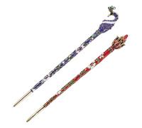 Beaupretty 2piezas Horquilla Estilo Palacio Para Mujer De Metal Accesorio Cabello Palillos Chinos Pelo Para Fiesta y Boda Color Azul