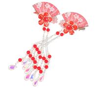 Beaupretty 2piezas Horquillas De Flores Para Decoraciones De Pelo Diseño De Abanico y Flecos Accesorios De Cabello De Japonés y Sesiones De