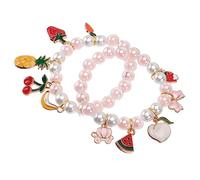 Beaupretty 2piezas Juguetes de Pulsera de Perlas para Niña Pulsera de Cuentas Infantil de Dibujos Animados Accesorio de Juguete Perlas de Imitación para Jugar y Crear