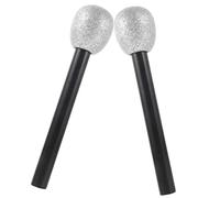 Beaupretty 2piezas Micrófono De Espuma De Juguete Simulación Accesorios De Fiesta para Modelos Falsos De Purpurina para Fiestas De Cumpleaños y Actuaciones