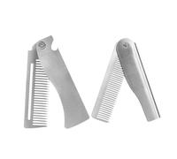 Beaupretty 2piezas Peine De Bolsillo Portátil Para Hombre De Peine Inoxidable Mini De Para y Cabello Diseño y Resistente Para
