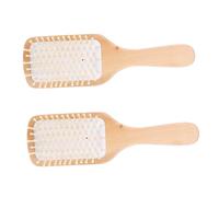 Beaupretty 2piezas Peine de Madera Peine Cuadrado Pequeño para Cuidado del Cabello de Cabeza y Relajación Color Aleatorio