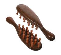 Beaupretty 2piezas Peine De Masaje De Madera Para Cabelludo Masajeador De Cabelludo Dientes Anchos Apto Para Cabello Rizado Húmedo o Seco Para Hombres y Mujeres