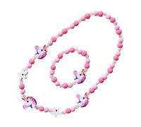 Beaupretty 2piezas Pulseras y Collares Decorativos Para Kit De Pulsera De Unicornio Cuentas De Madera Para Niñas Cumpleaños Fiestas