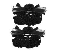 Beaupretty 2piezas Redecilla Con Lazo De Satén Para Mujer Accesorios De Cabello Elegantes y Decorativos Clip Para Moño Para y Grosor De Cabello