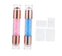 Beaupretty 2piezas Sello Pequeño De Doble Punta Para Manicura Profesional Transparente y Blanco Para Estampar Uñas Semipermanentes y Decoración De Uñas Francesas
