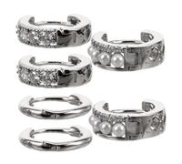 Beaupretty 3 Pares Conjunto De Combinación De Hebilla De Oído Pendientes Para Mujeres Pendientes De Aros Arete Oro Pendientes De Aro De Señora Pendientes Aros Pequeño Aleación De Zinc Plata