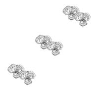 Beaupretty 3 Pares Decoraciones De Flores De Zapatos Mujer Decoración Casarse Clips Embellecimiento Oro Diamante De Imitación Decoraciones De Zapatos Plata Aleación De Zinc