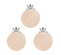 Beaupretty 3 Perchas Redondas de Madera Natural Adecuada para Mantener Aves Entretenidas y Dinámicas para Loros y Pájaros Plataforma Colgante Soporte de Hierro