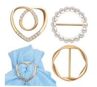 Beaupretty 3 Piezas Clip de Bufanda Anillos para Camisetas y Chal Accesorios para Mujeres Hebillas Estilizadas y Funcionales