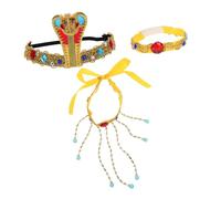 Beaupretty 3 Piezas Conjunto de Accesorios para Mujer Diadema Cobra Brazaletes y Cinturón Disfraz Cleopatra para Halloween y Fiestas Joyas Serpiente Diseño Cultural y Cómodo