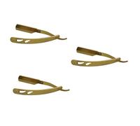 Beaupretty 3 Piezas Cuchilla de cejas de afeitar Maquinilla de afeitar manejar maquinillas de afeitar Hombres rasuradora hombre eyebrow razor afeitadora manual para cejas Golden