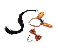 Beaupretty 3 Piezas Disfraz de Burro para Adultos Orejas Realistas y Pajarita para Cosplay Accesorios de Fiesta y Disfraz de Animal para Halloween