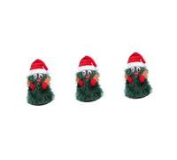 Beaupretty 3 Piezas Electric Mini Rotating Christmas Tree Plush Doll Holiday Decoration Quiet Animated Xmas Toy For Family Gatherings Festive Atmosphere Not Include Battery
