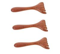 Beaupretty 3 Piezas Masajeador Manual de Madera con Seis Garras Peine de Dientes Anchos para Meridianos Herramienta para Estimular Cabelludo Ojos Rostro Cuello y Hombros
