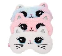 Beaupretty 3 piezas Máscara de Ojos de Viaje de Diseño de Gato Suave y Decorativa Adultos Bloqueo Total de Luz Práctico y