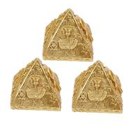 Beaupretty 3 Piezas Pirámides egipcias decoración del hogar de oro decoración femenina decoración escritorio home decor ornamento decoración de oficina modelo piramidal adorno