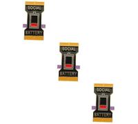 Beaupretty 3 Piezas ropa bufanda imperdible pasadores metalicos broches de bisuteria adorno de símbolo de psicología pasador deslizante de batería social aleación Black