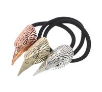 Beaupretty 3 Piezas Skull Hair Ties For Women Punk Viking Style Elastic Ponytail Holders With Crow Head Design Strong Stretchy Hair Ropes For Parties Costumes And Everyday Use