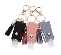 Beaupretty 3 Piezas Tapa De Botella De De Manos Contenedor De Viaje De Champú Recargable Líquido Botella De Agua Plegable Dispensador Llave Poseedor Envase Viajar Botellas Pu