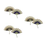 Beaupretty 3 series Broches Accesorios Diamantes De Imitación Broches Para Mujer Broches De Boda Para Vestidos De Mujer Broches Abanicos Chinos Retro Broche Abanico Broche Perla 2 piezas x 3