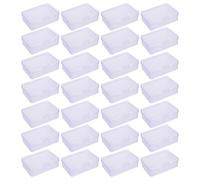 Beaupretty 30 Cajas de Plástico Transparente Rectangulares con Tapa, Organizadores Compactos y Resistentes para Almacenamiento en Despensa y Cajones, Ideales para Abalorios y Maquillaje