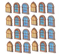 Beaupretty 30 Piezas Miniature Wooden Dollhouse Window Frames Vintage Design DIY Crafting For Mini Garden Scene Educational Models and Decorative Displays