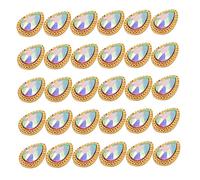 Beaupretty 30 Piezas Taladro para uñas en forma de cristales gemas de uñas gemas navideñas para uñas gel uñas gel de uñas etiqueta del perno prisionero del clavo gemas para clavos Golden