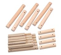 Beaupretty 30 Piezas Varillas de Madera Natural para Jaula de Pájaros Palos Redondos Perforados para Escalera y Posadero de Accesorios DIY para Periquitos Agapornis y Canarios Repuestos para