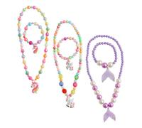 Beaupretty 3juegos Pulsera De Cuentas Para Kit De Joyas Para Niñas Collares y Pulseras De Bisutería Estilo Aleatorio Obsequio Para Niñas Pequeñas Decoración Infantil