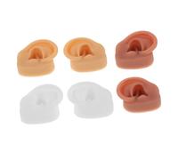 Beaupretty 3pares Orejas de Silicona Suave y Flexible Modelo de Enseñanza del Oído para Practicar Perforaciones y Tatuajes Oreja Artificial para Exhibición de Joyas y Acupuntura