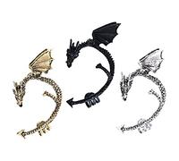 Beaupretty 3pcs Punk Ear Cuff Gothic Retro Dragon Ear Cuff Clips Bat Wing No Piercing Pendiente para Mujeres Hombres