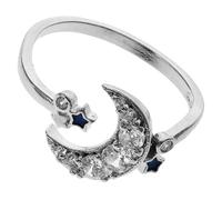 Beaupretty 3piezas Anillo Abierto De Diseño Único Forma De Gato y Luna Joyería De Moda Para Mujeres Para Amantes Gatos y Ocasiones Especiales