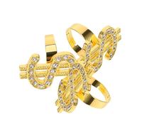 Beaupretty 3piezas Anillo De Gemas Diseño De De Dólar Anillo De Decorativo Para Disfraz De Rapero Punk Para y Representaciones Escénicas