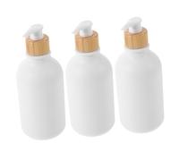 Beaupretty 3piezas Botellas de Limpieza de Dispensador de Champú Bomba Organizador de Almacenamiento para Baño y Cocina Material Pet Color Blanco Mate