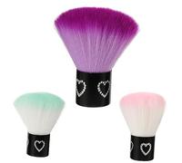 Beaupretty 3piezas Brochas Maquillaje Base Brocha Aplicador Base Limpieza Uñas Cosmética Para Polvos Suelta