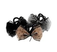 Beaupretty 3piezas Clip De Pajarita Lazo Pinzas Pelo De Material Elegante Para Mujer Colores Negros Grises y Champán Para Coleta y Cabello Grueso Sujetador Antideslizante Para Dama De Honor